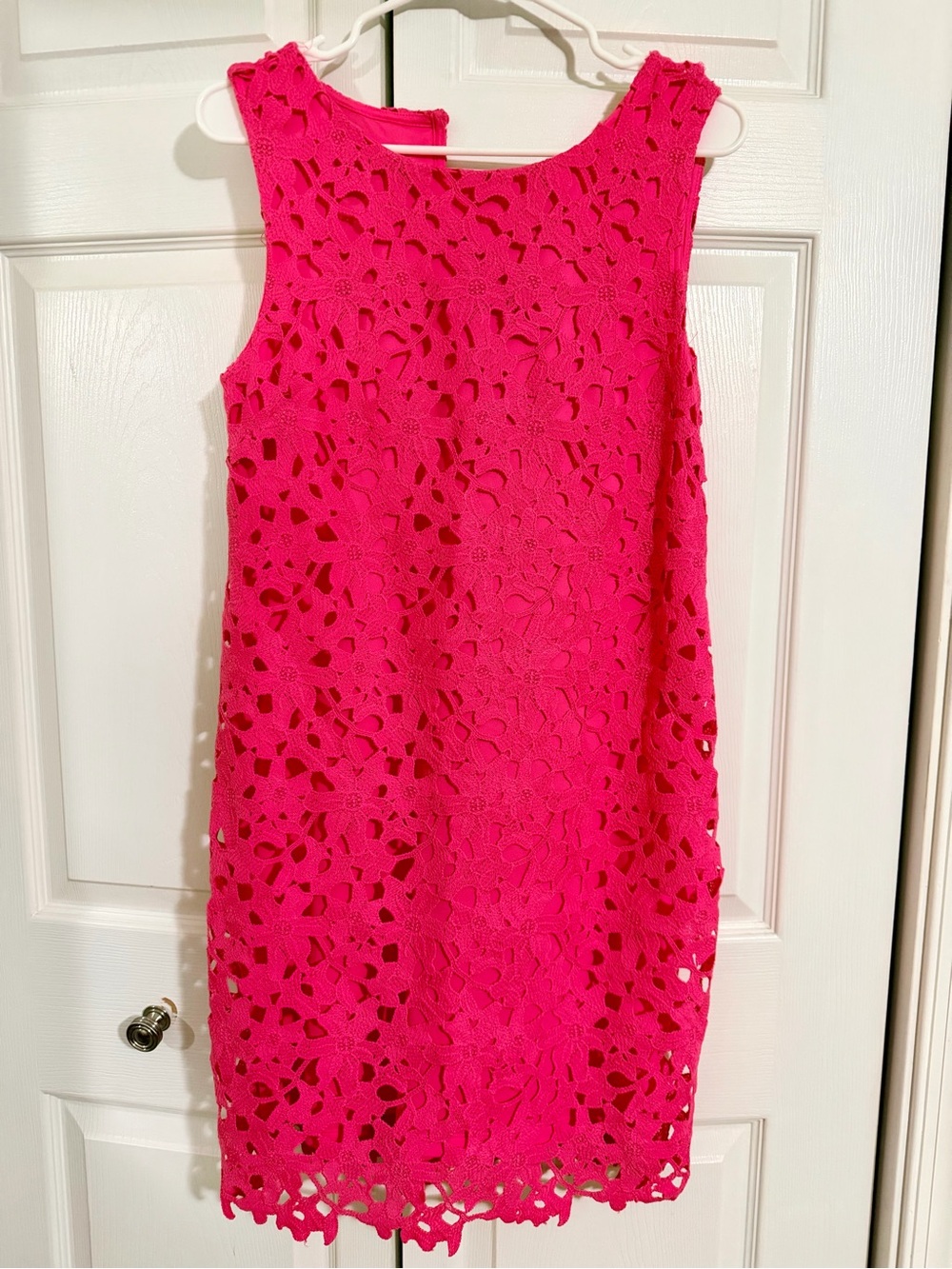 Jessica Simpson Pink Floral Crochet Shift Dress